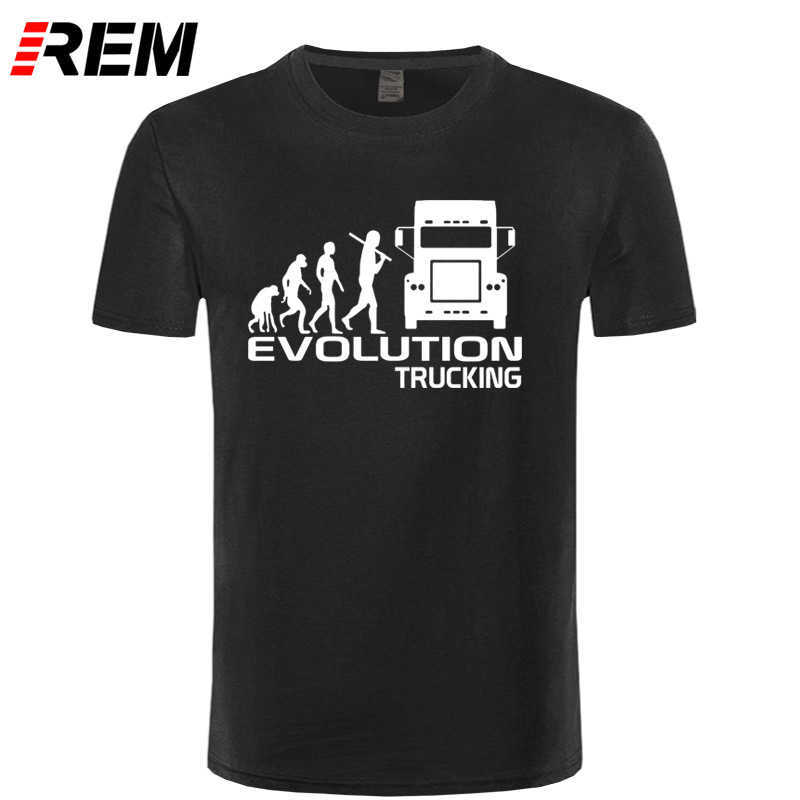 

REM Brand Clothing EVOLUTION TRUCKING truck driver cab gift ideas Funny T Shirt Men Cotton Short Sleeve T-shirt Top Camiseta 210629