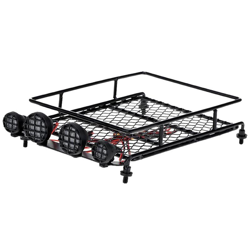 

Car Headlights Roof Luggage Rack With LED Light Bar For 1/10 Crawler