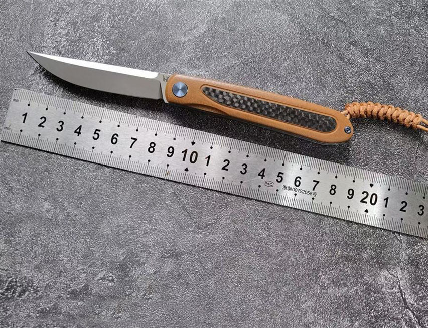 

Small Folding Knife D2 Satin Drop Point Blade G10 Handle Ball Bearing EDC Pocket Knives 3 Handle Colors