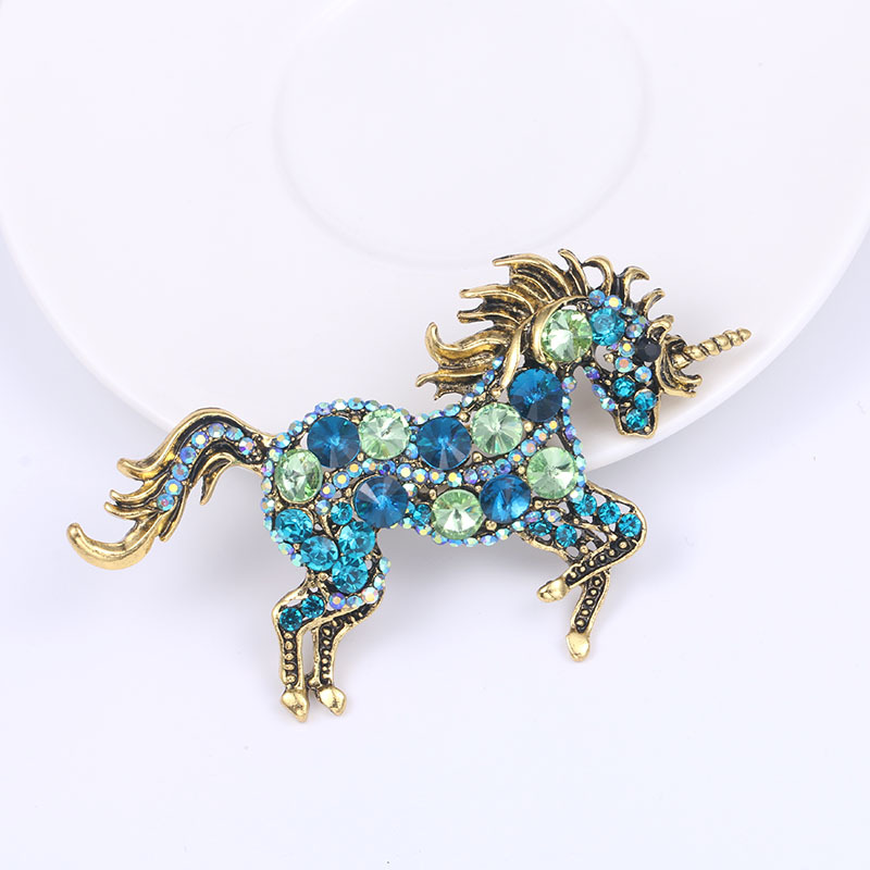 

Fashion Jewelry Brooches Elegant Art Rhinestone Crystal Black Unicorn Horse Brooch Pin430 T2