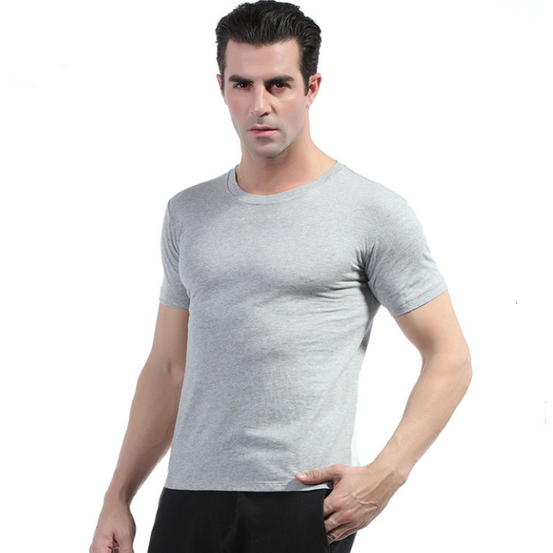 

2021 New Men Shirt Summer Short Sleeved Round Neck Solid Color Thin Casual Tshirt Modal Comfortable Breathable t Shirts Male Streetwear F3sg, Grey