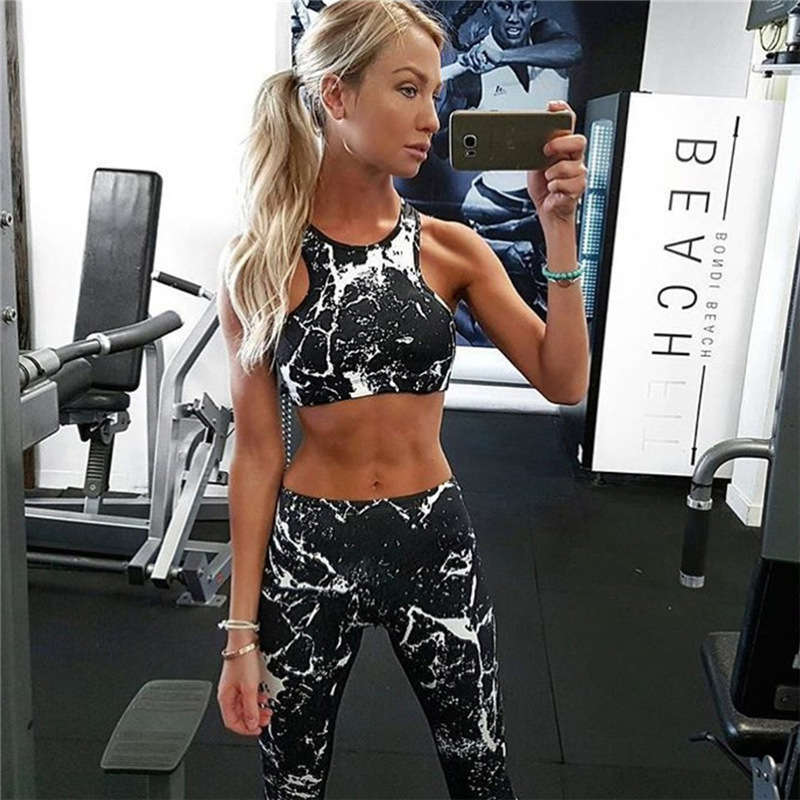 

Women' Tracksuits fashion selling digital printing Yoga suit, Black