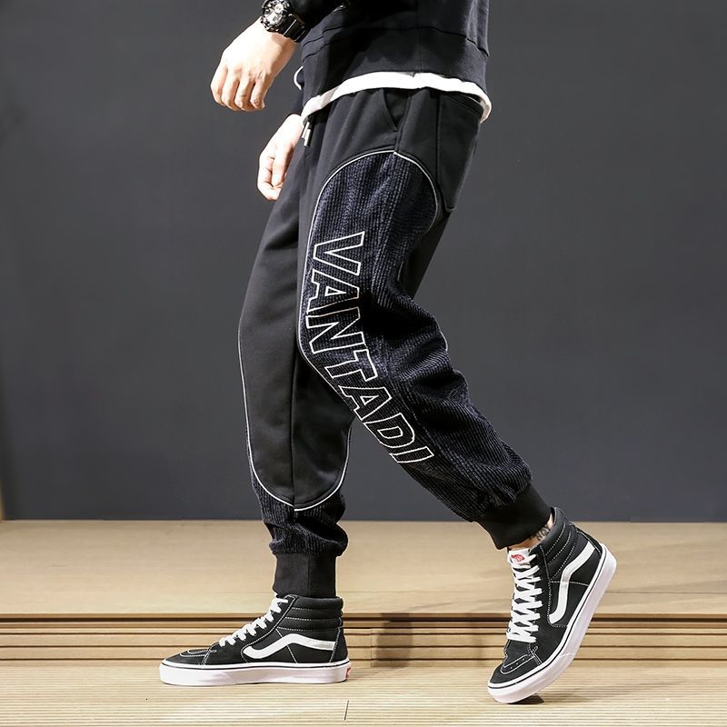 

New 2021 Men's Cargo Winter Veet Cut Loose Ankle Strapped Hare Casual Pants Sweatpants Printed Letter 8f9n, Midweight