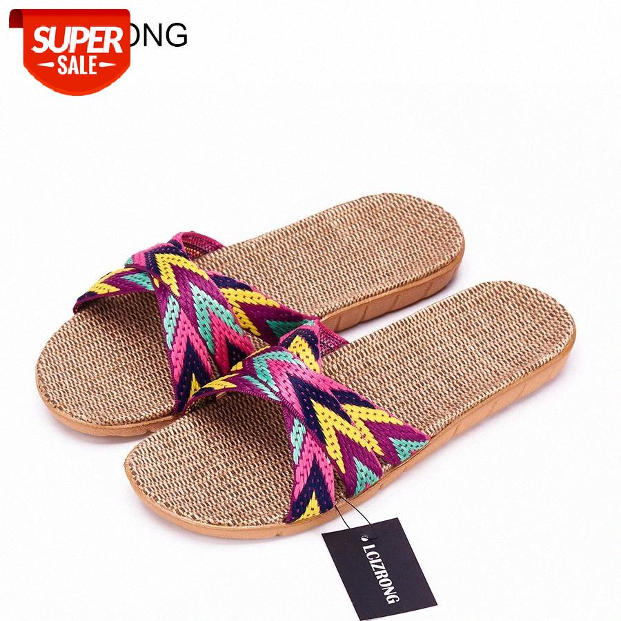 

New Summer Home Slipper Women Indoor Bedroom Slippers Woman 22 Gradient Color Plus Size Beach Flat Shoes Women House Slippers #J86D, Black