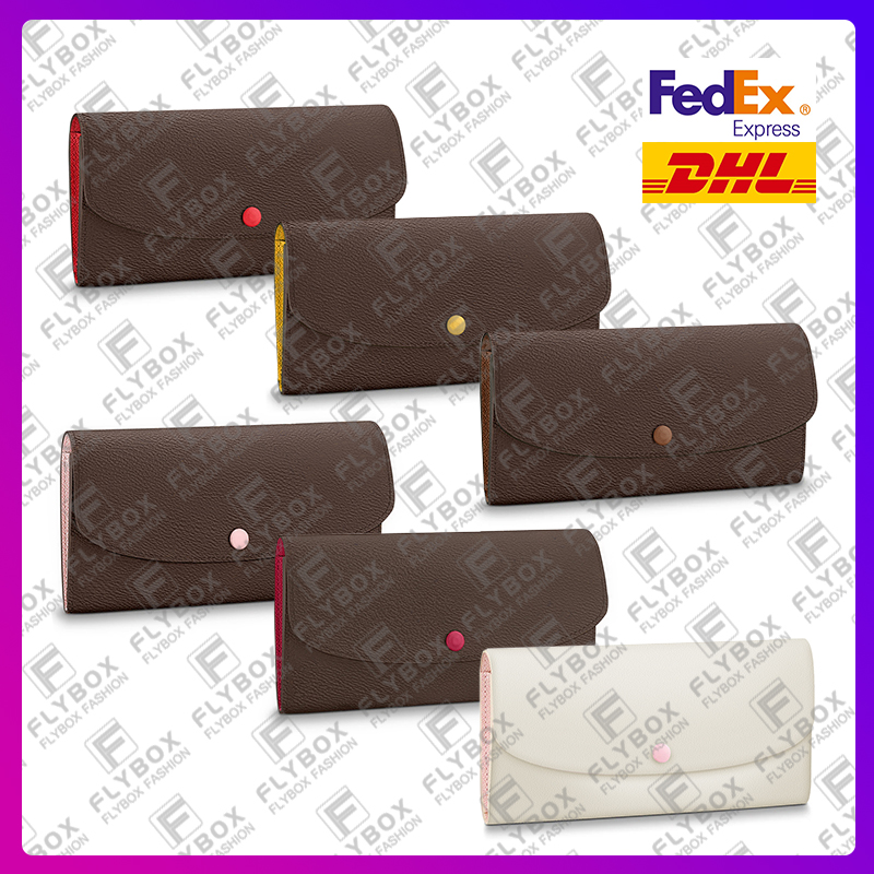 

Woman Designer Luxury Fashion Casual EMILIE Wallet Coin Purse Key Pouch High Quality TOP 5A M60697 M61289 N63544 N41625 M62369 Credit Card Holder Fast Delivery, Brown flower / inside yellow