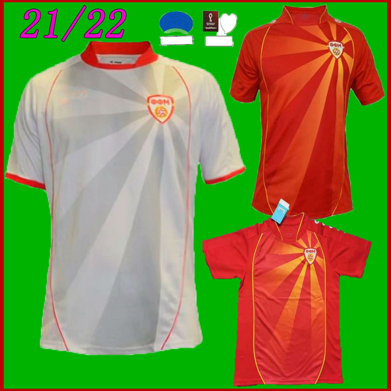 

2021 North Macedonia soccer jersey Pandev 21 22 national team red Home and Away Jahovic ALIOSKI IBRAIMI football shirt, Orange