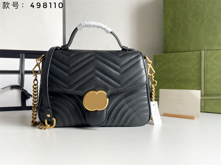 

Marmont Flat Bags Chain Shoulder Bag Classic Look Versatile Crossbody Female Black Handbag Women Luxury Purse Real Leather Red White Clutch PM