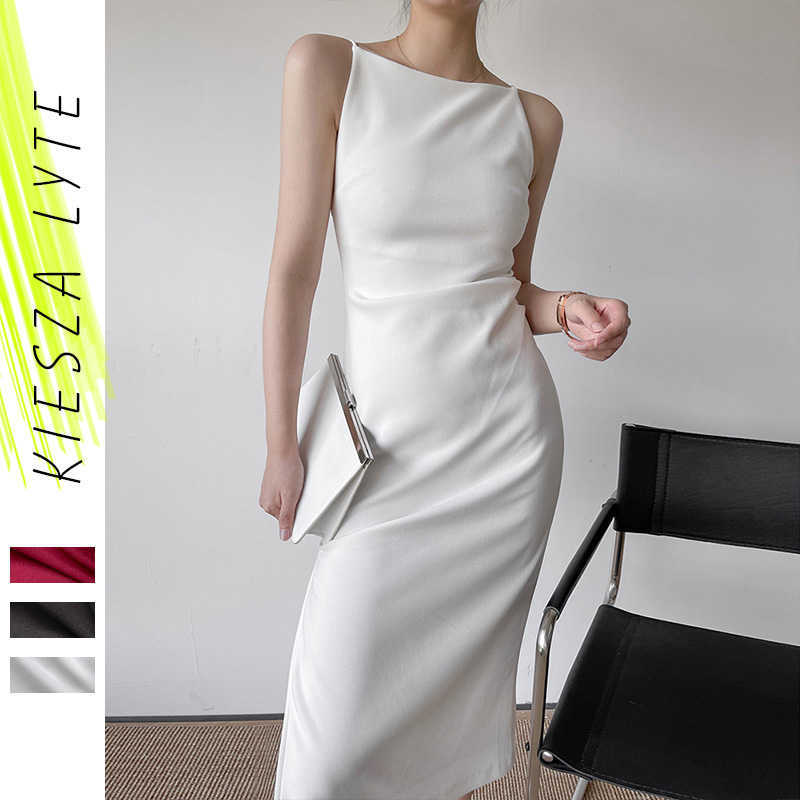 

Dress Women Elegant Summer Vintage Sheath Spaghetti Strap Hepburn Party Red White Black Holiday Dresses Robe 210608
