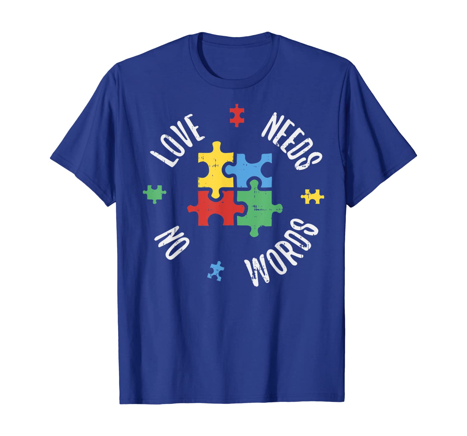 

Autism Awareness Teacher Shirt Love Needs No Word Special Ed T-Shirt, White;black
