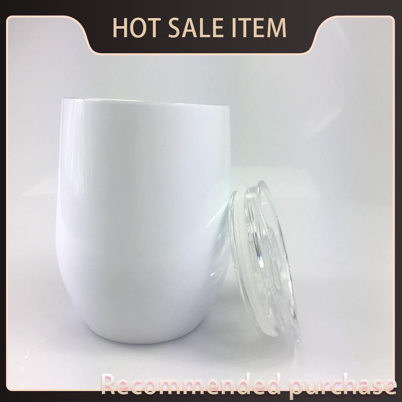 

With Tumbler Tumbler 12oz Wine Sublimation Stainless Steel Wine Glasses Egg Lid Stemless Cups Glasses DIY Free Shipping Qksnh, White;black