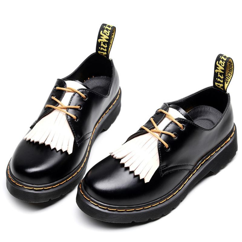 Boots Fringed Ankle Womens Low-Cut Leather British Single Shoes Fashionable And Comfortable Lightweight Casual Short Women