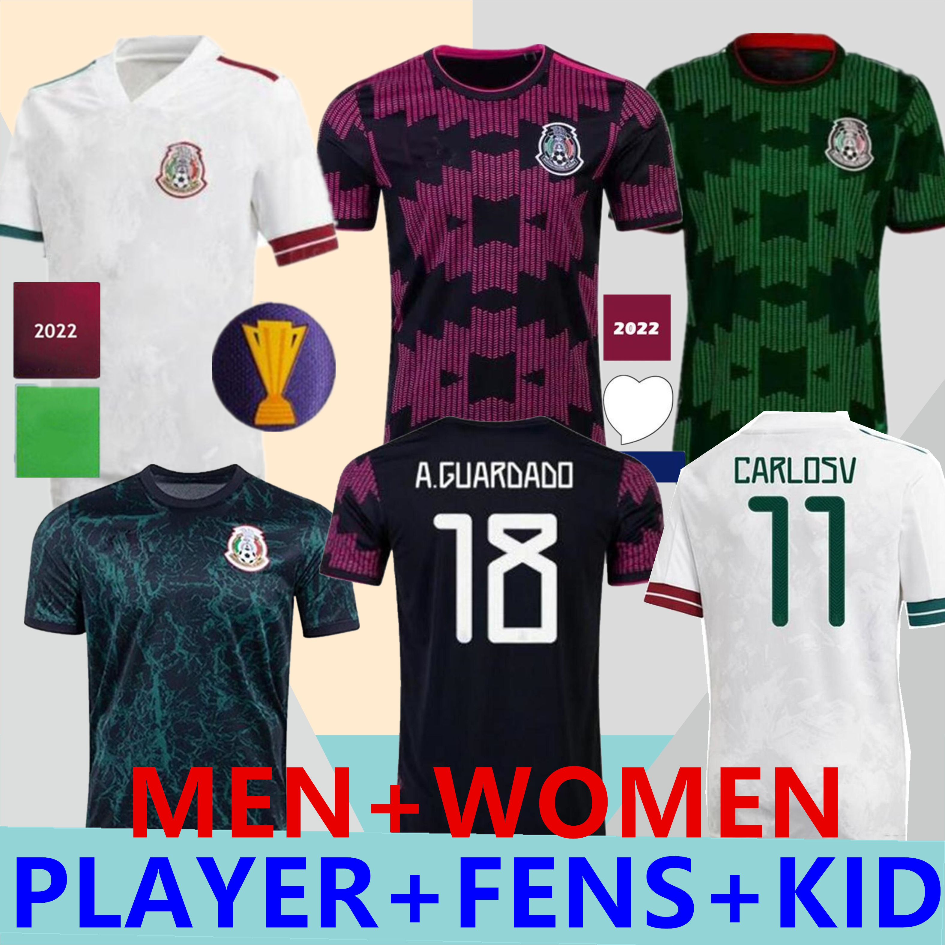

S--4XL 2021 soccer jerseys Fan CONCACAF Gold Cup Camisetas 2122 mexico Fans Player version men women kid suit CHICHARITO LOZANO DOS SANTOS national football shirts, Customize