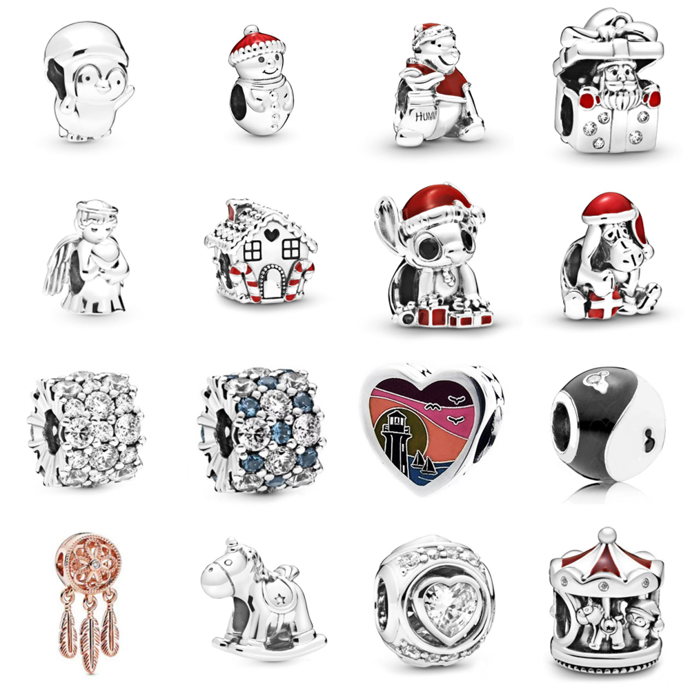 

NEW 2021 100% 925 Sterling Silver798477C00 Christmas Penguin Charmand luxurious DIY Women Original Bracelet Fashion Jewelry Gift