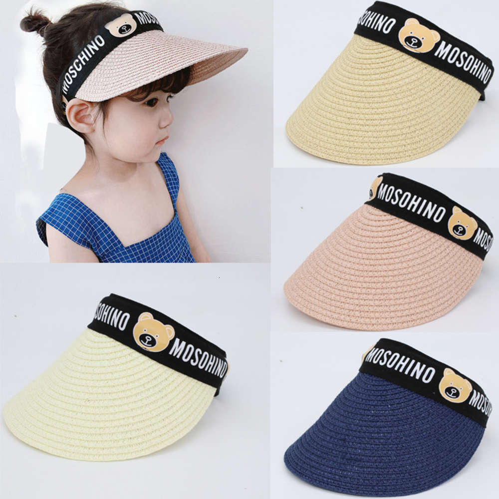 

Children's straw hat, baby's children's sunshade sun boys' sunscreen cap, girls' cool summer tide, Yellow