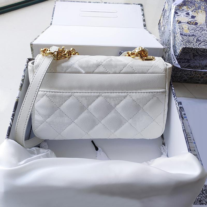 

5A+ TOP quality crossbody bag checker plaid sheepskin handbag Women Luxurys Designers Bags 2021 Classic Fashion gold chain small flap pochet