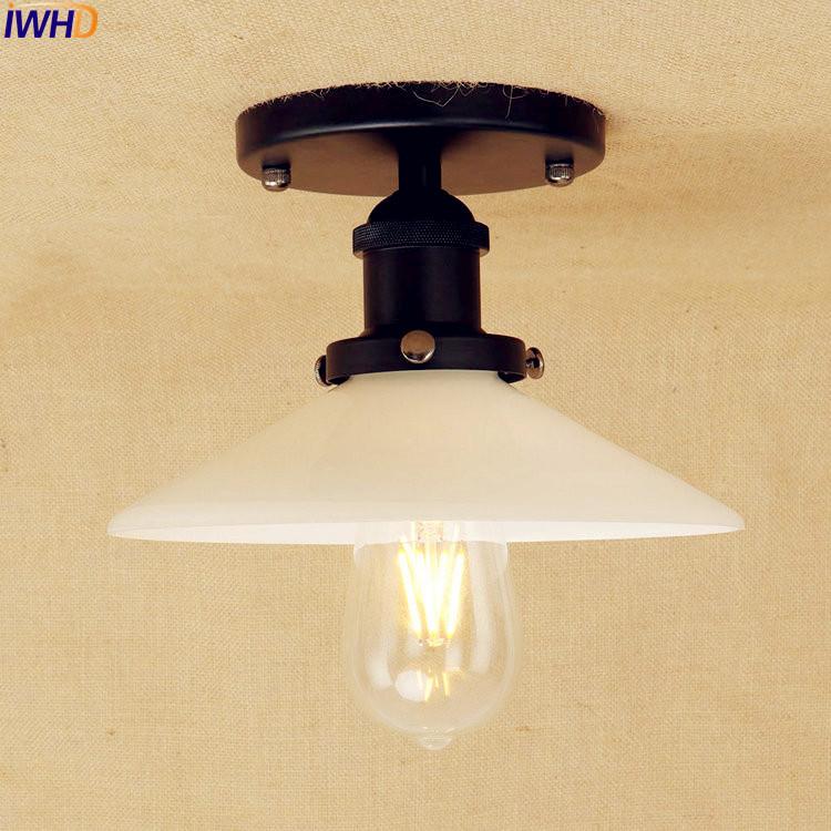 

Ceiling Lights IWHD Black LED Fixtures Glass Living Room Loft Style Industrial Vintage Light Lamp Edison Home Lighting