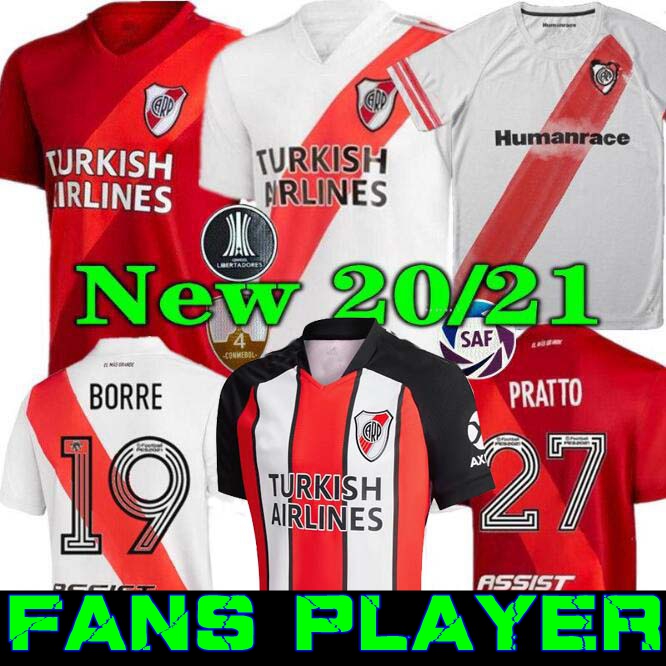 

Player versio 20 21 RIVER PLATE Home jersey soccer MARTÍNEZ BORRÉ SCOCCO SUÁREZ Fernandez humanrace PRATTO 2020 2021 third Football shirt, Humanrace patch