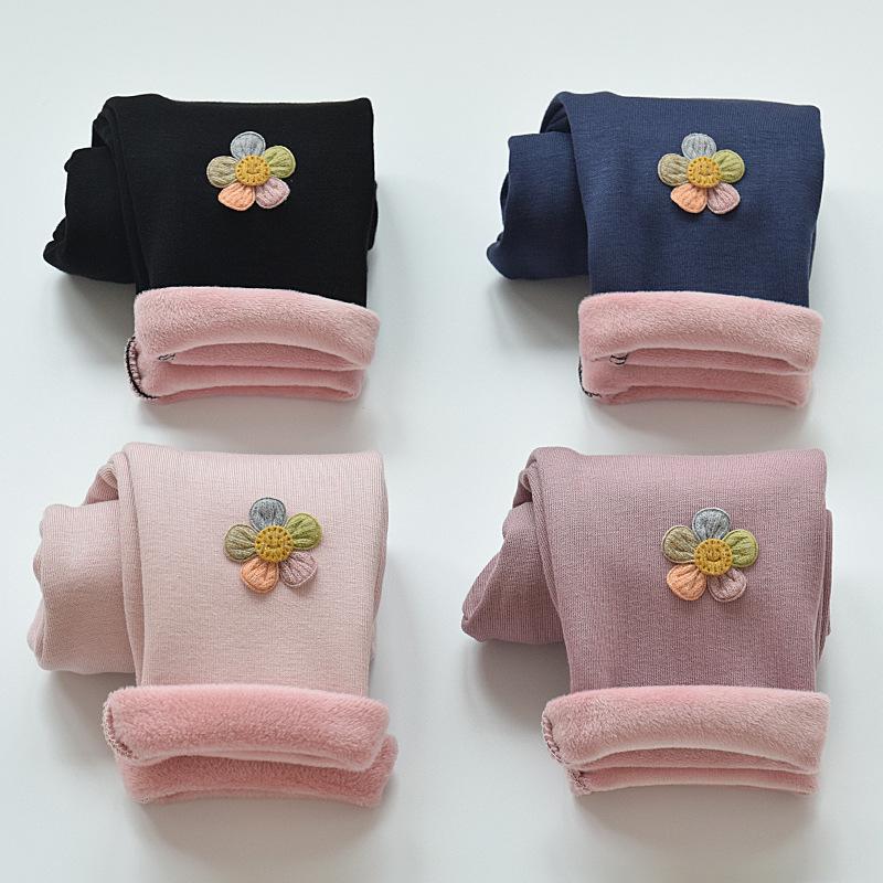 

Trousers Girls Leggings Plus Velvet Thickening Keep Warm In Autumn And Winter Kids Children Cotton Pants Clothing, Blue