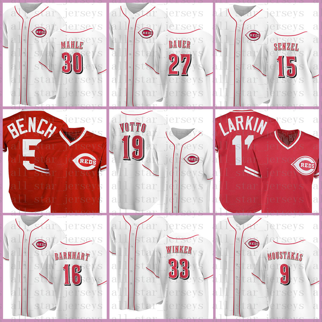 

19 Joey Votto Cincinnati Custom Reds Baseball Jersey Johnny Bench Barry Larkin Matt Kemp Ken Griffey Jr Nick Senzel Tucker Barnhart Orange, Jersey(hongren)