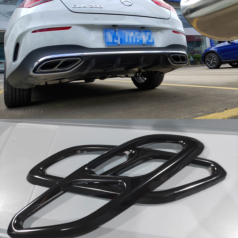 

Suitable for Mercedes-Benz 2019-2020 CLA C118 W118 stainless steel black exhaust pipe cover decoration auto parts
