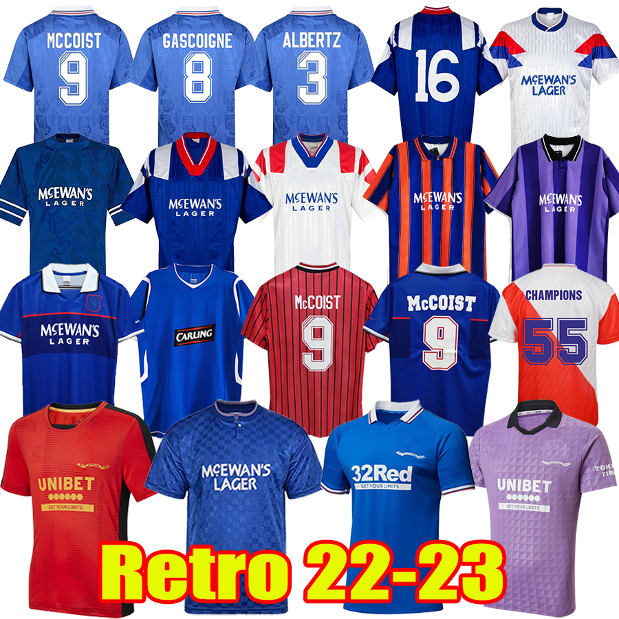 

2021 2022 2023 Glasgow FC Home 3RD Soccer Jerseys 21 22 23 Gerrard Rangers 150th Anniversary Football Shirts Retro 96 97 98 99 DAVIS GASCOIGNE LAUDRUP MCCOIST HAGI Kit, Retro 94-96 home