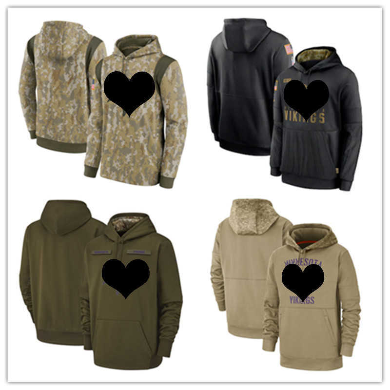 

Minnesota's Men Women Youth Vikings's Camo Football Hoodie Wear 2021 Salute To Service Therma Performance Pullover, Black