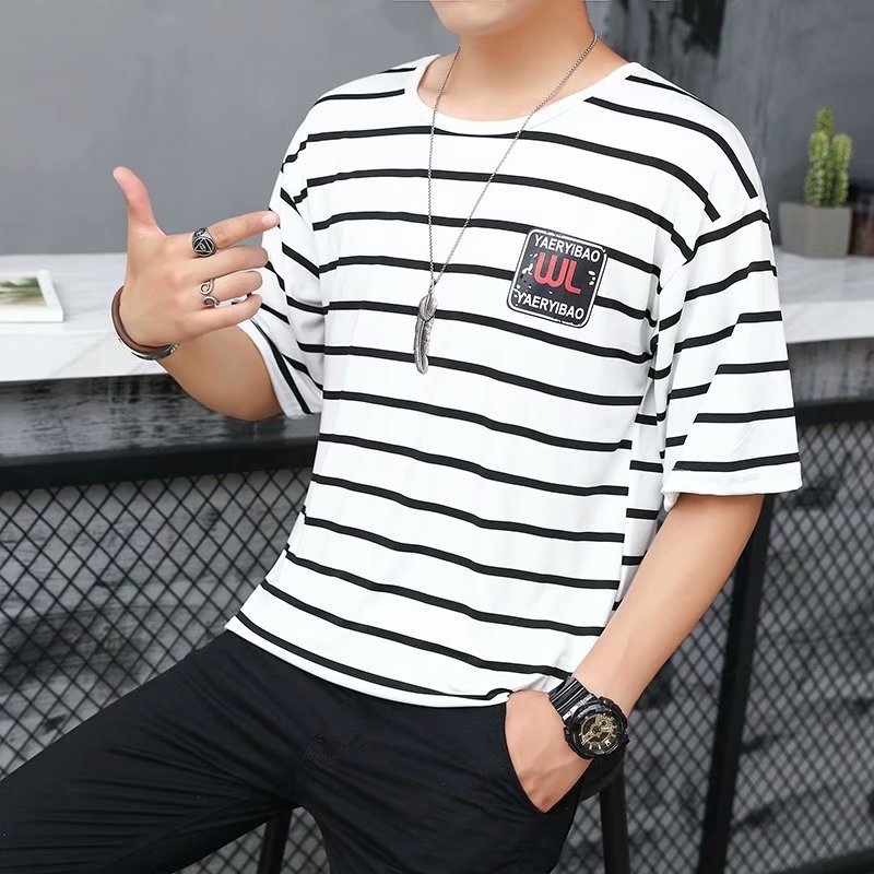 

Harajuku T Shirts Men Striped White Mens T-shirts Short Sleeve Summer Clothing Polyester O Neck Tee Shirts Homme Tops 210601, Red d1120