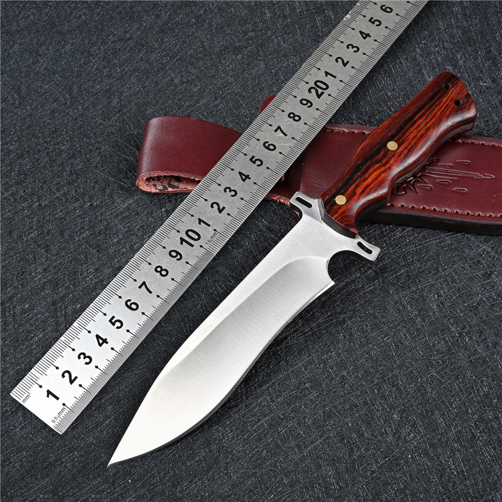 

Knife Tactical Military Survival Hunting Fixed Blade Knives D2 Steel Wood Handle Outdoor Camping Tool Self Defence Combat Saber