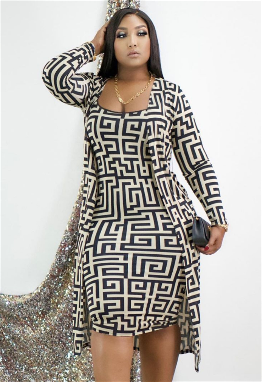

Wholesale fashion designer Tracksuits multicolor stripe Two piece leisure suit long cloak Strapless work clothes one-piece women's, Brown