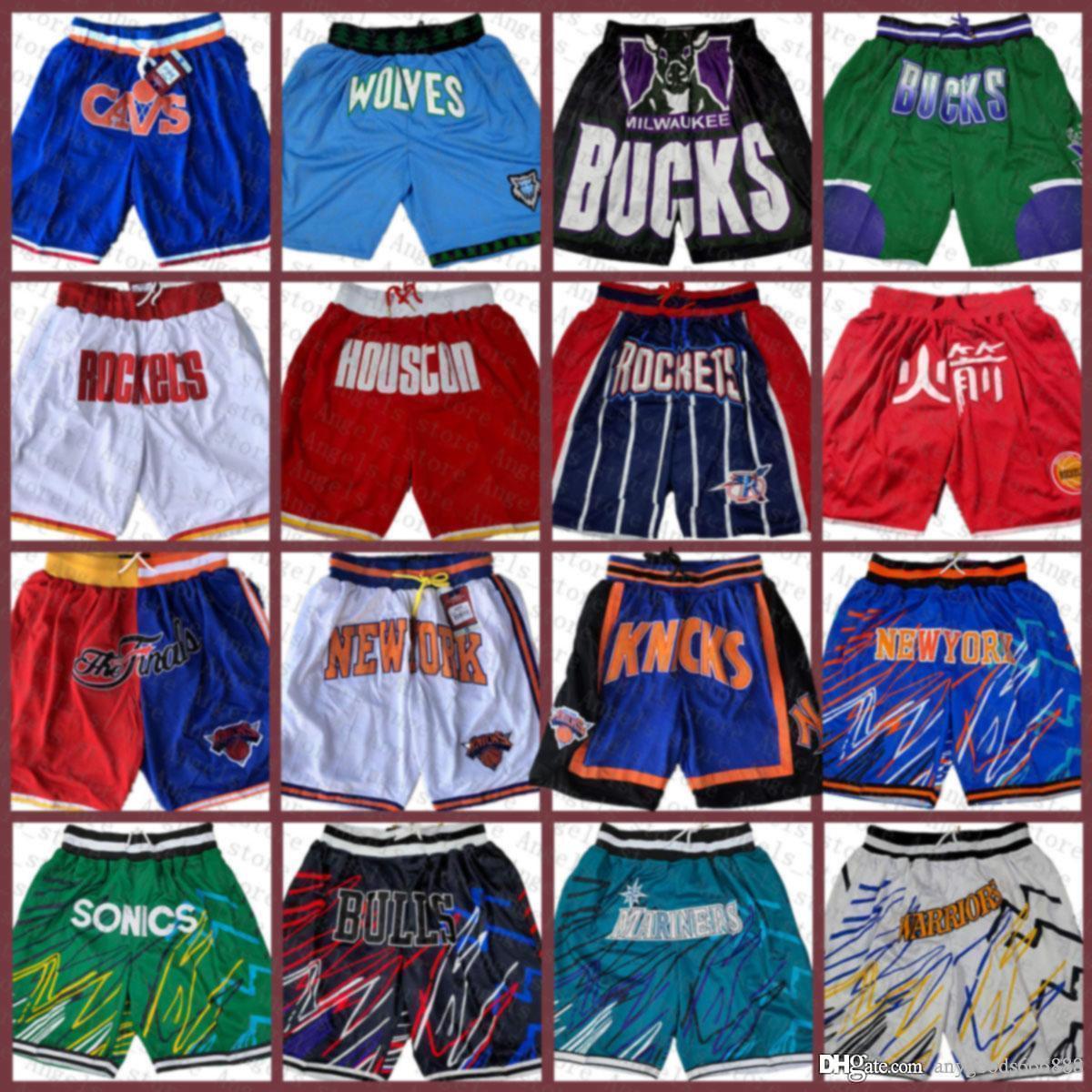 

Houston Rocket Milwaukee Buck Utah Jazz Denver Nuggets Just Basketball Shorts DON Mitchell & Ness Pocket Shorts, Black;red