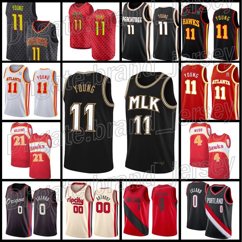 

11 Trae Young Atlanta Hawks 4 Spud Webb NBA Basketball Jerseys 21 Dominique Wilkins NCAA Portland Trail Blazers 0 Damian Lillard 00 Carmelo Anthony SIZE S-XXL, Jersey