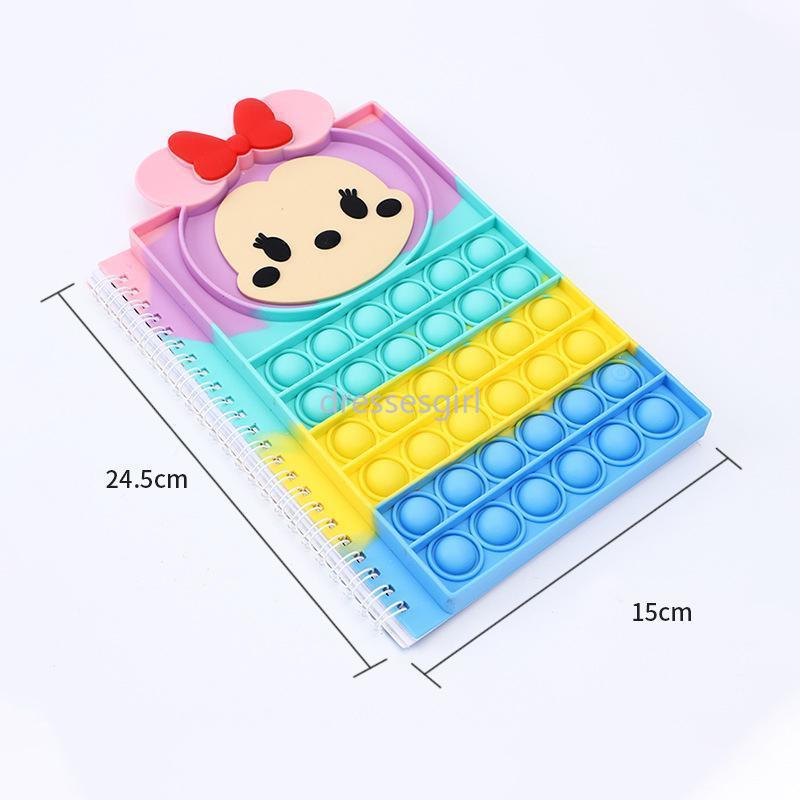 

New!!! Fidget Toy Spiral Notebook Paper Rainbow Bubble Fidgets Toys Portable Stationery for Kids Anxiety Stress Relieve Gifts School Home College Office, 40 Pages DG