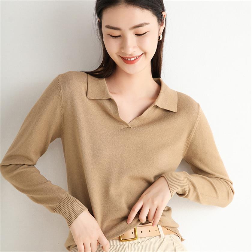 

autumn and winter short womens sweaters cashmere polo collar ladies loose wild wool bottoming shirt, White;black