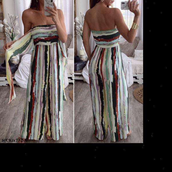 

Womens Floral Playsuit Holiday Summer Beach Jumpsuit Romper Strapless Wide Leg Long Trousers Drop Shipping Good Quality, Black;white