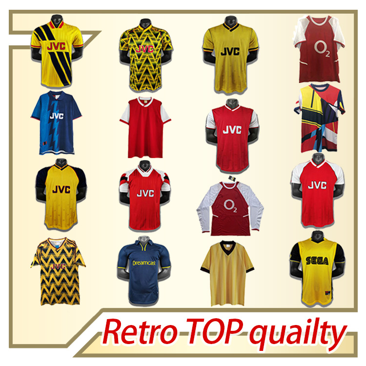

93 95 88 arsen Ian Wright Tony Adams Cole retro soccer jersey 94 14 ROCASTLE Dixon Campbell Merson Smith adult football shirt, 1986-88 away
