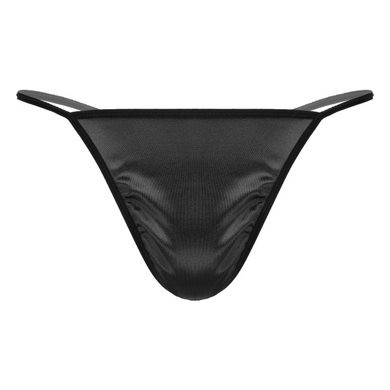 

Men's Swimwear Mens Satin Bulge Pouch Lingerie Sissy Panties G-string Thongs Briefs Solid Color Low Waist Open BuT-back Underpants Underwear