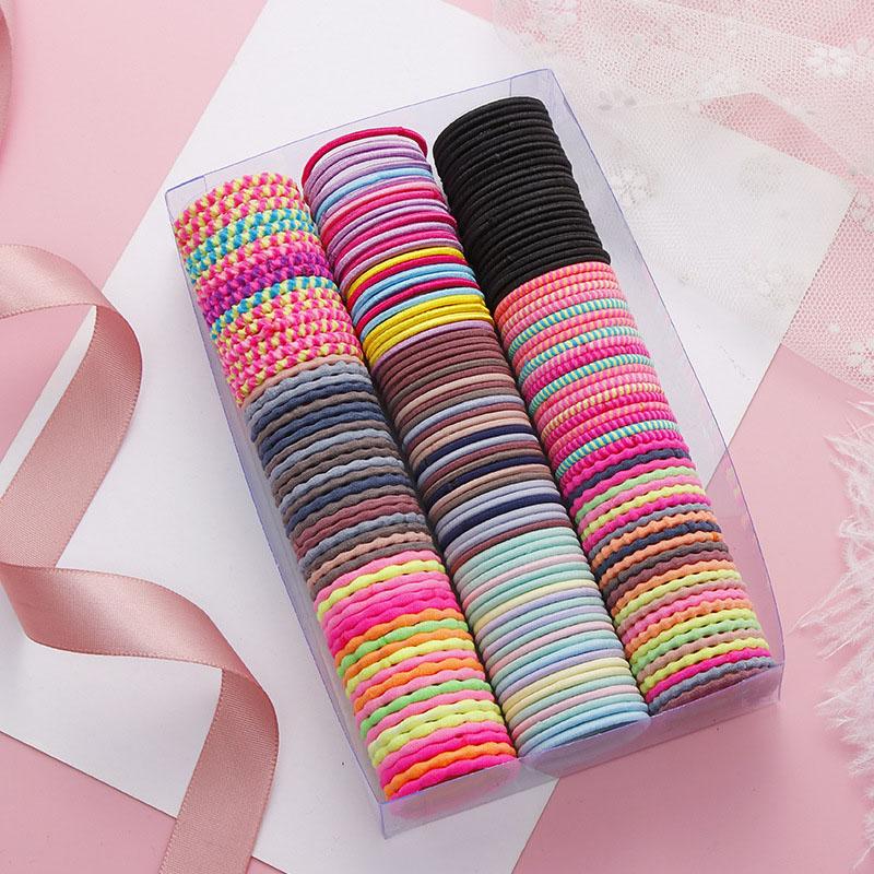 

Hair Accessories 50Pcs/Set Girls Colorful Nylon Elastic Loop Children Ponytail Holder Rope Scrunchie Headwear Kids, 10