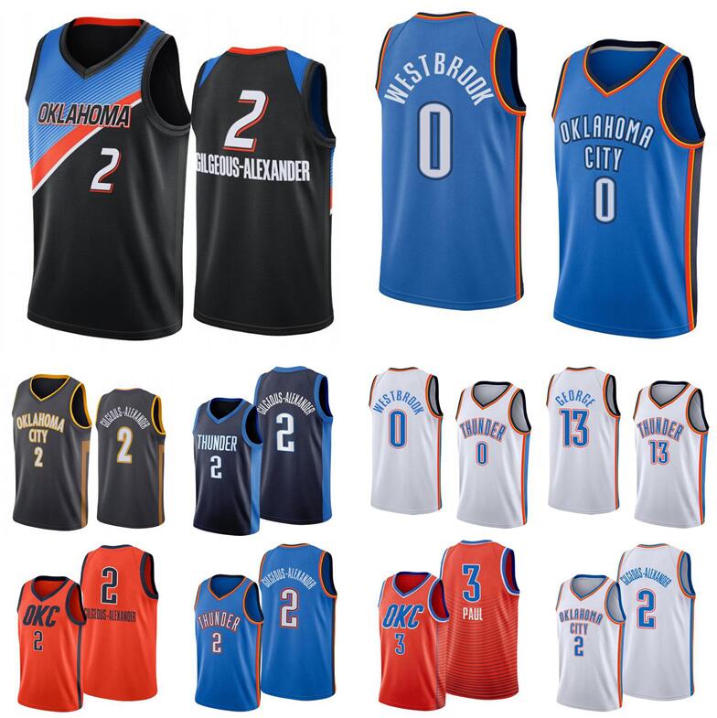 

Men S-2XL basketball Jerseys 2Shai Gilgeous-Alexander 0 Westbrook 35 durant 13 harden white black blue City version Jersey