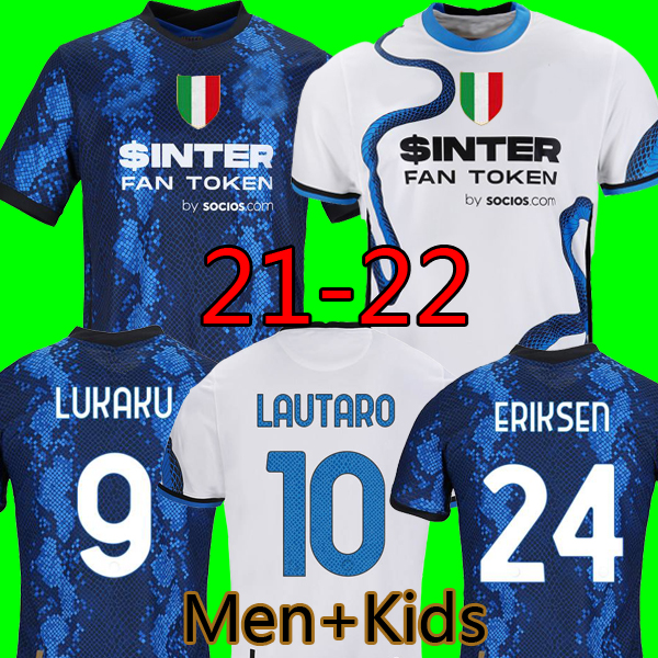 

inter milan 21 22 soccer jersey LUKAKU VIDAL KITS BARELLA LAUTARO ERIKSEN ALEXIS 2021 2022 Top football shirt away uniforms men + kids kit 4th fourth, Kids away