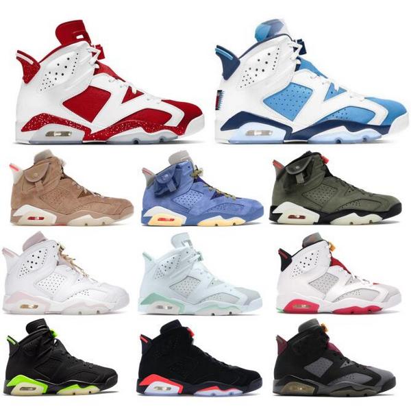 

Red Oreo 6 6s Basketball Shoes Travis Scotts Carmine Electric Green DMP Hare Bordeaux Infrared Black 2021 Men Women Classic Sneakers, Brown