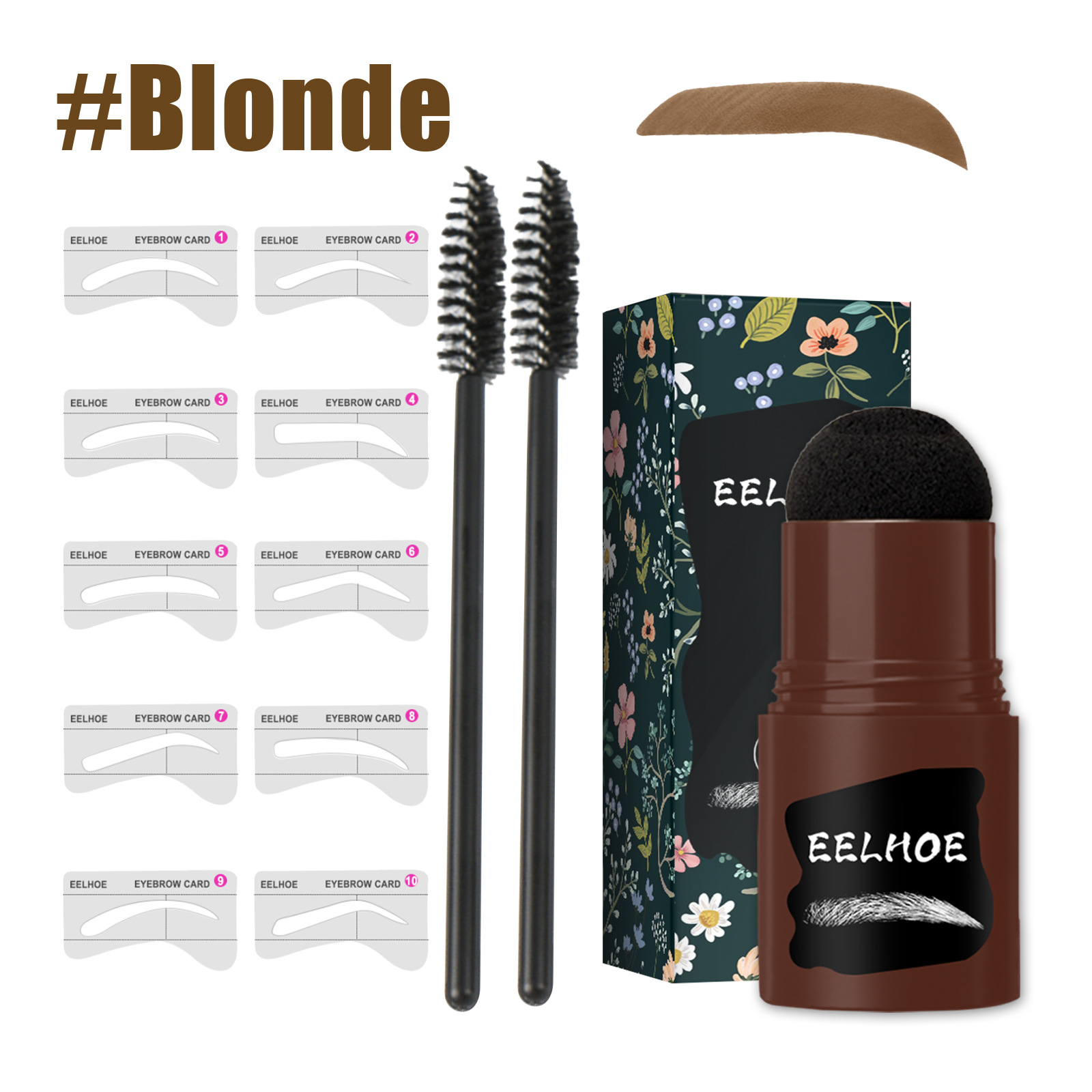 Free freight EELHOE OEM ODM Hairline natural shadow eyebrow powder thrush print set natural lazy people quickly put on makeup-image-747922583