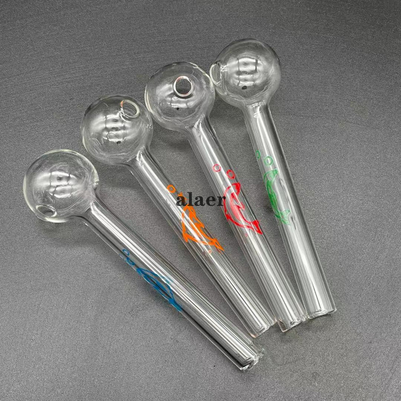 

2021 New Dolphin logo transparent heat-resistant glass fuel burner transparent fuel burner oil glass tube fuel tube glass tube water pipe
