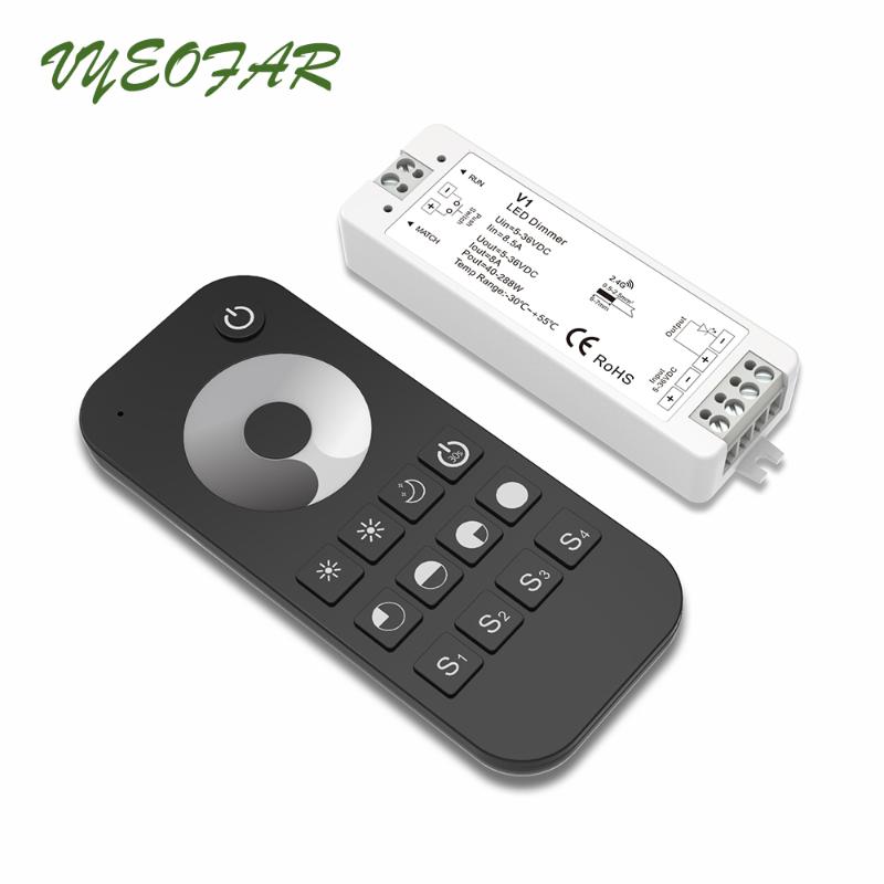 

New Led Strip Dimmer 12V 1 Zone RF Wireless Remote Constant Voltage Receiver V1 3528 Single Color String Tape Ribbon Dimmer
