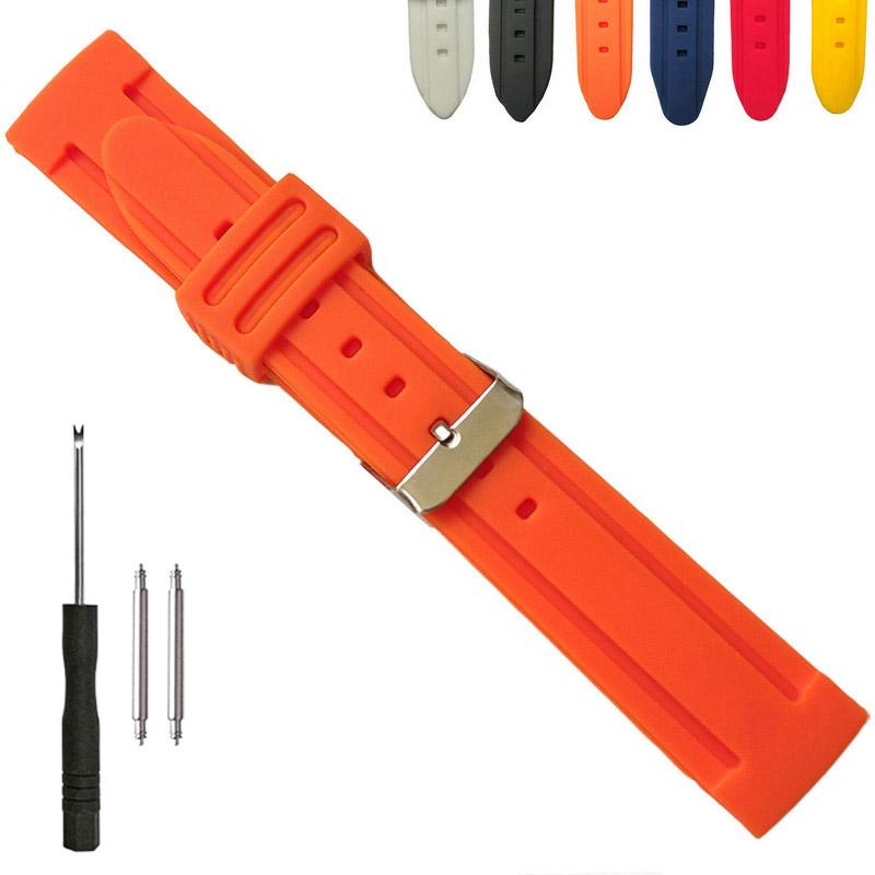 

Watch Bands 22mm Silicone Rubber Band Soft Silicon Strap For Fashion Casual Sports Diver Watches