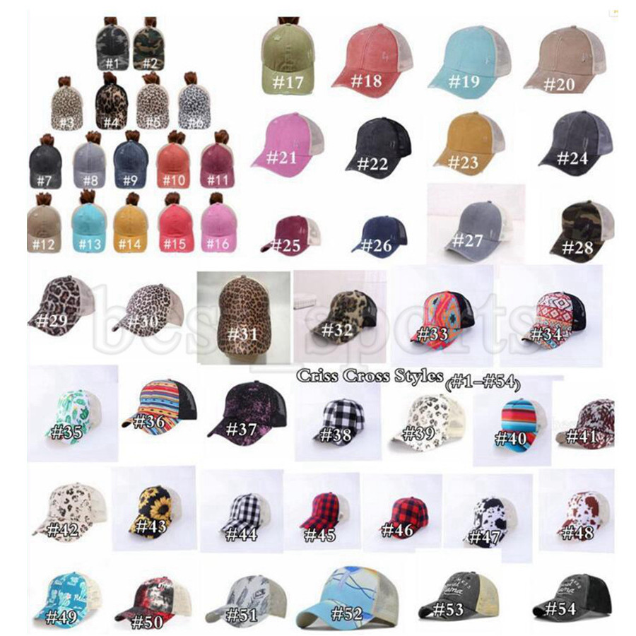 

Sunflower Ponytail Hat 54 Styles Criss Cross Mesh Back Baseball Cap Washed Distressed Messy Bun Ponycaps Trucker Hats ZZA, Multi