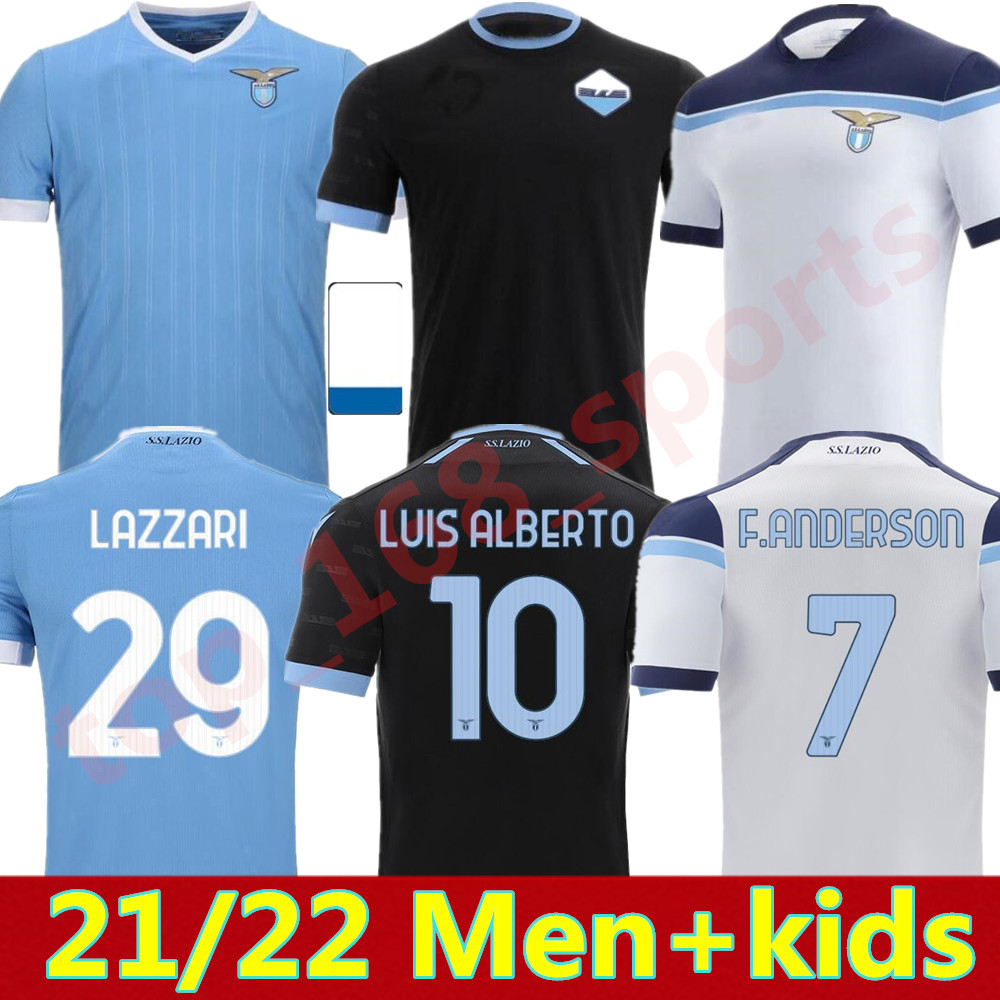 

2021 2022 Lazio soccer jerseys LUIS ALBERTO IMMOBILE SERGEJ Vestiti da calcio maglia J.CORREA LUCAS Men kids Kits uniforms uomini football shirt 21/22 Home Away Third, Adult 3rd
