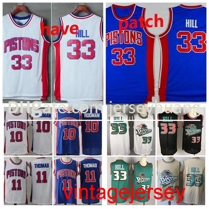 

Men Joe Dumars 33 Hill 10 Rodman 40 Lambier 11 Thomas Mitchell & Ness Blue Red White Swingman Player Jersey Size S-XXL, Color4