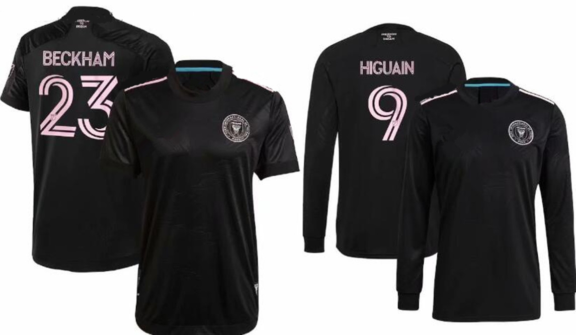 

2021 2022 Inter Miami Soccer Jerseys Beckham Higuain Matuidi Pizarro Morgan Trapp Inter Miami Football Shirt, Black