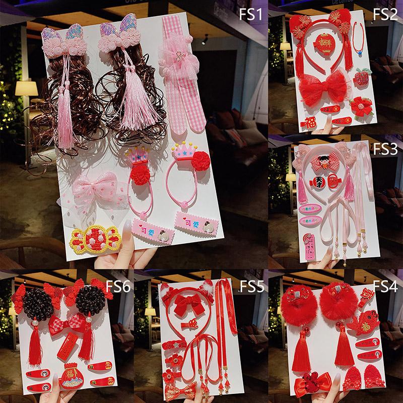 

Hair Accessories 10pcs Baby Girls Chinese Style Clips Year Hairy Balls Barrettes Tassels Qipao Pins For Spring Festival, Slivery;white