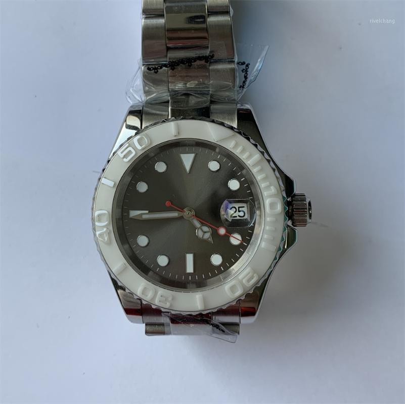 

Automatic Movement Watch Men's BOMAX MARINA Luminous Hands 44mm Stainless Steel Ceramic Bezel Polished Case Calendar Wristwatches